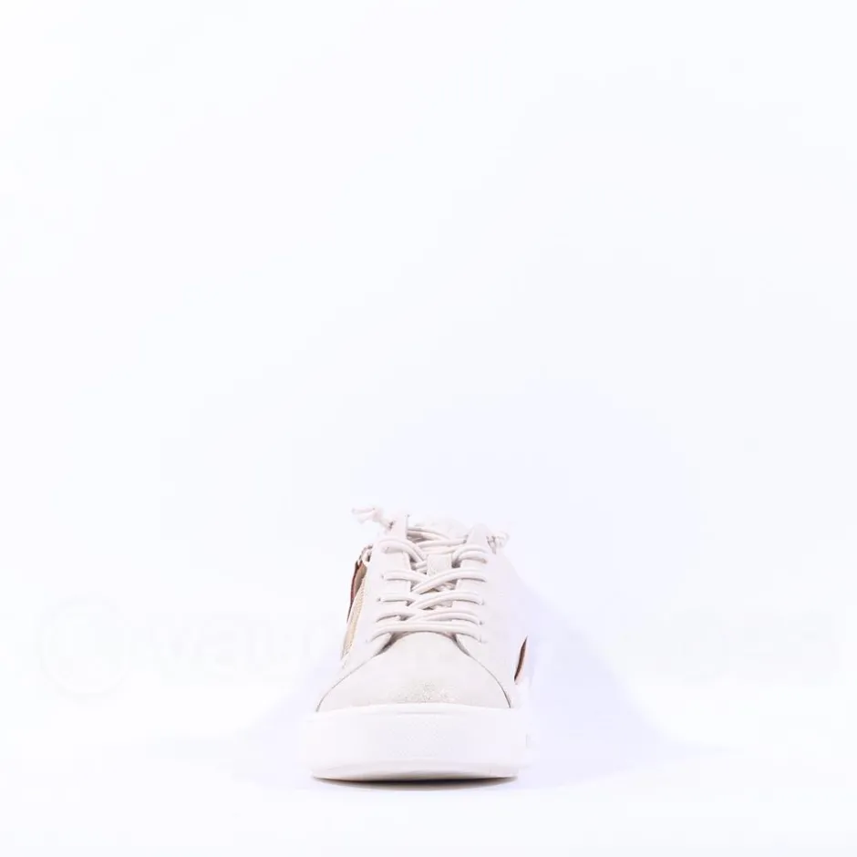 Women Jana Sitane Elasticated Lace Trainer - Beige Metallic