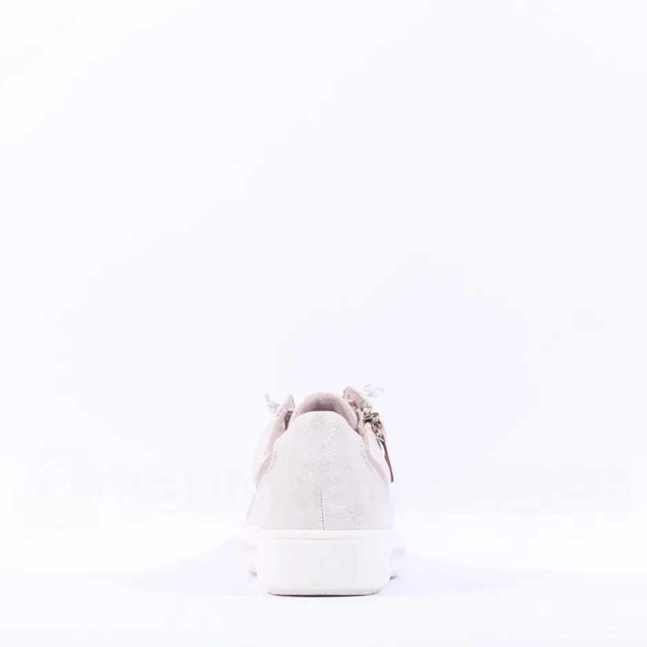Women Jana Sitane Elasticated Lace Trainer - Beige Metallic