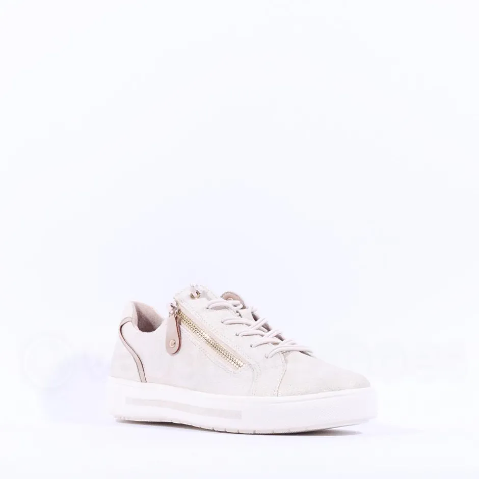 Women Jana Sitane Elasticated Lace Trainer - Beige Metallic