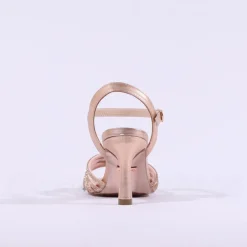 Women Una Healy Sleepless Night Strappy Heel - Rose Gold Sparkle