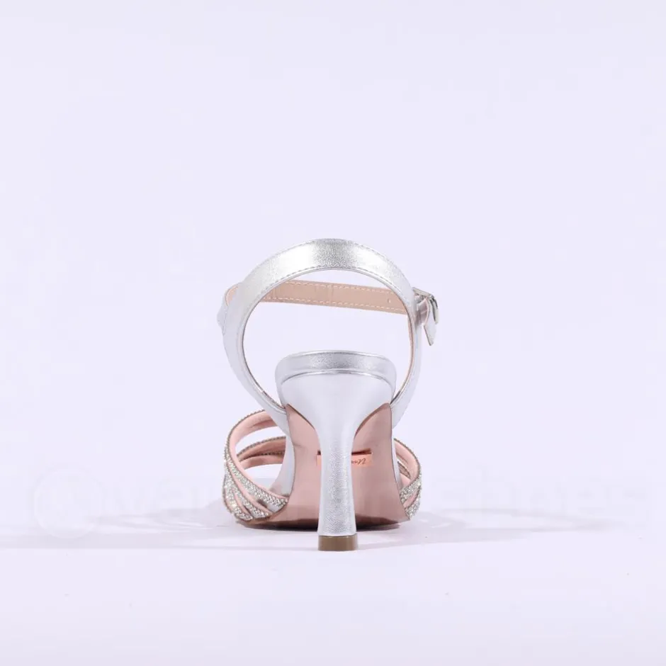 Women Una Healy Sleepless Night Strappy Heel - Silver Sparkle