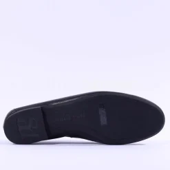 Women Paul Green Slip On Buckle Detail Loafer - Black Gold Leather