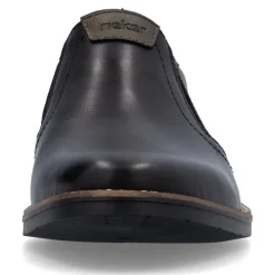 Rieker Men Slip On Plain Toe Shoe - Black Leather