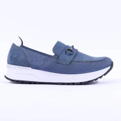 Women Rieker Slip On Shoe Link Detail - Blue