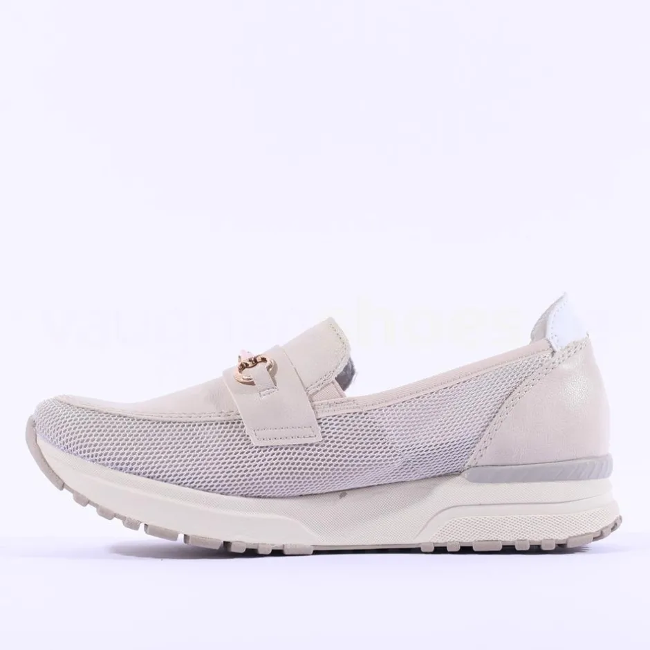 Women Rieker Slip On Shoe Link Detail - Beige Combi