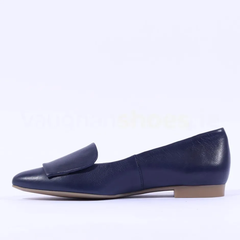 Women Paul Green Slip On Square Detail Loafer - Navy Leather