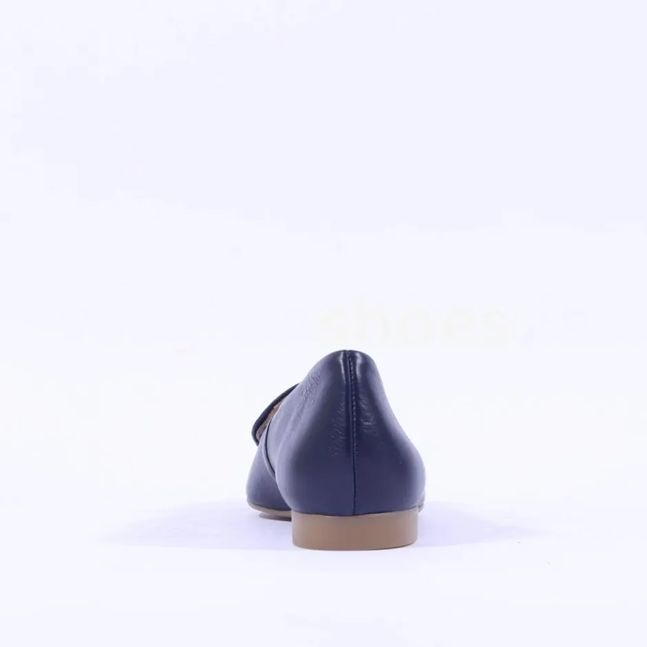 Women Paul Green Slip On Square Detail Loafer - Navy Leather