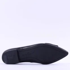 Women Paul Green Slip On Square Detail Loafer - Black Leather