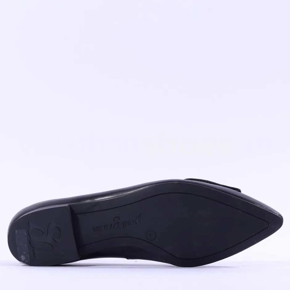 Women Paul Green Slip On Square Detail Loafer - Black Leather