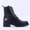 Women Gabor Smart Lace Up Boot Eyelets - Black Leather