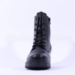 Women Gabor Smart Lace Up Boot Eyelets - Black Leather