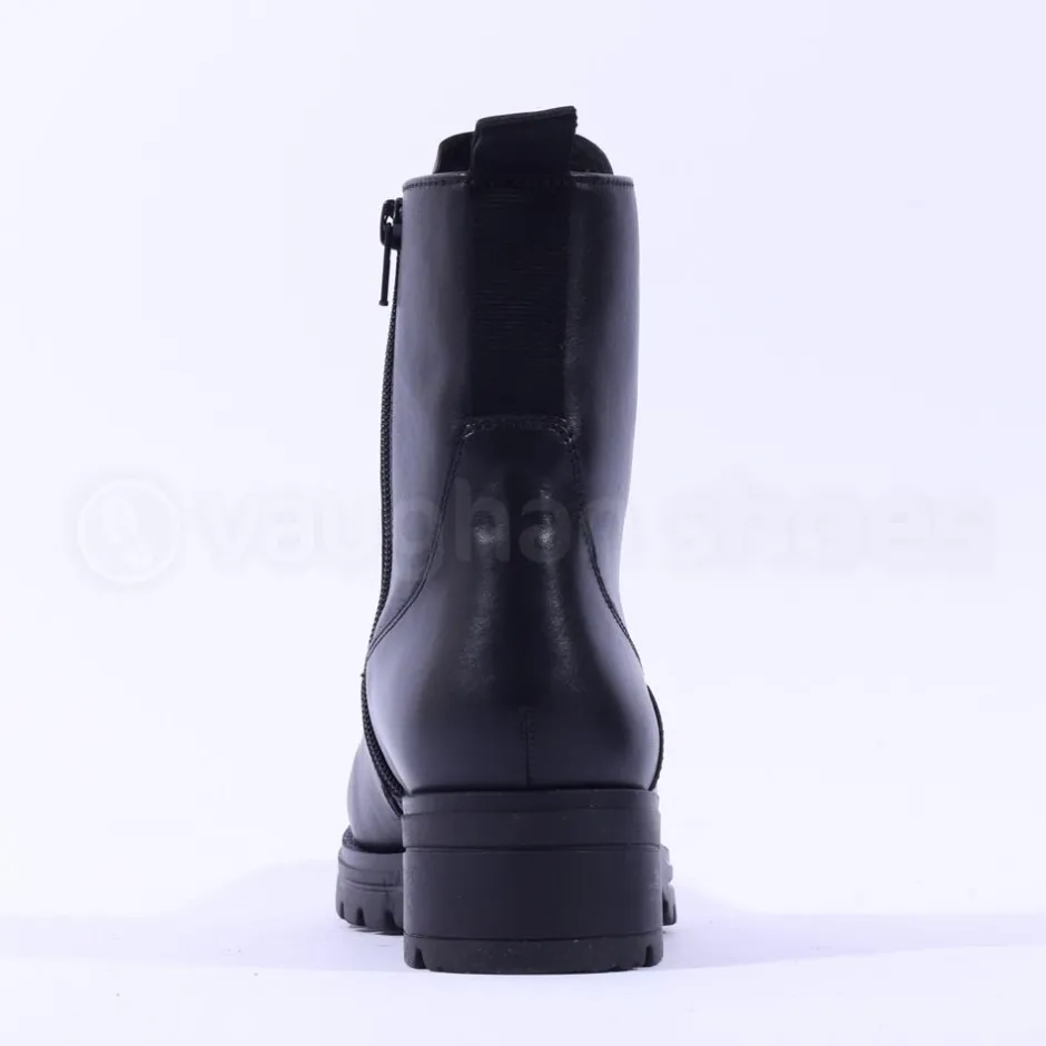 Women Gabor Smart Lace Up Boot Eyelets - Black Leather