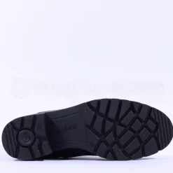 Women Gabor Smart Lace Up Boot Eyelets - Black Leather