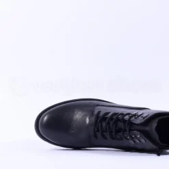Women Gabor Smart Lace Up Boot Eyelets - Black Leather
