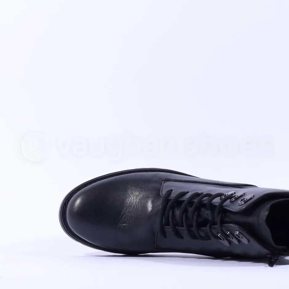 Women Gabor Smart Lace Up Boot Eyelets - Black Leather