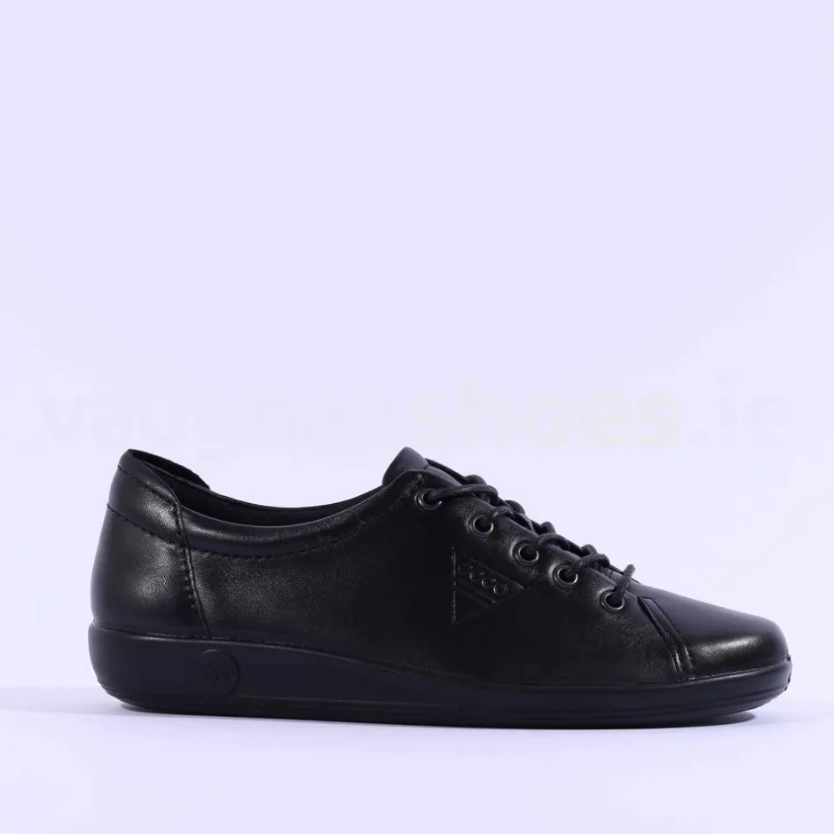 Women Ecco Women Soft 2.0 Laced - Black Lea