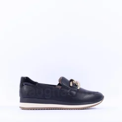 Women Jana Somon Loafer With Link Detail - Black Gold