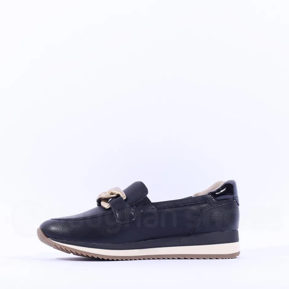 Women Jana Somon Loafer With Link Detail - Black Gold