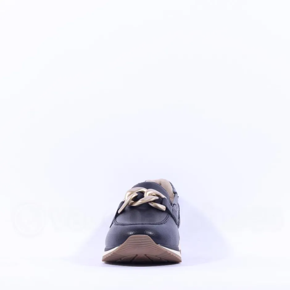 Women Jana Somon Loafer With Link Detail - Black Gold