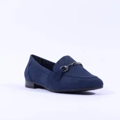 Women Marco Tozzi Sopi Slip On Buckle Loafer - Navy