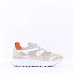 Women NeroGiardini Sporty Mesh Trainer - Gold Orange