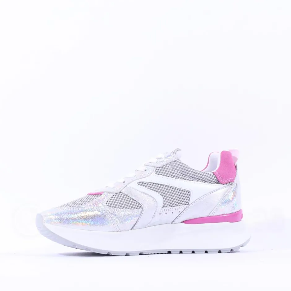 Women NeroGiardini Sporty Mesh Trainer - Silver Pink