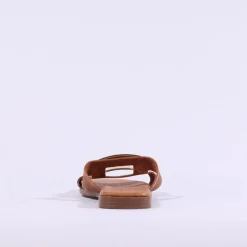 Women Oh My Sandals Square Buckle Mule Slider - Cognac