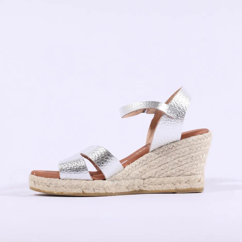 Women Oh My Sandals Strap Slingback Espadrille - Silver