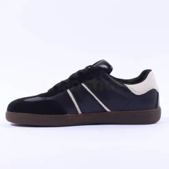 Women Tamaris Tati T Toe Laced Low Trainer - Black Combi