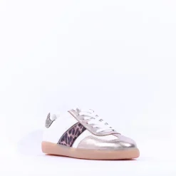 Women Tamaris Tati T Toe Laced Low Trainer - Leopard Combi