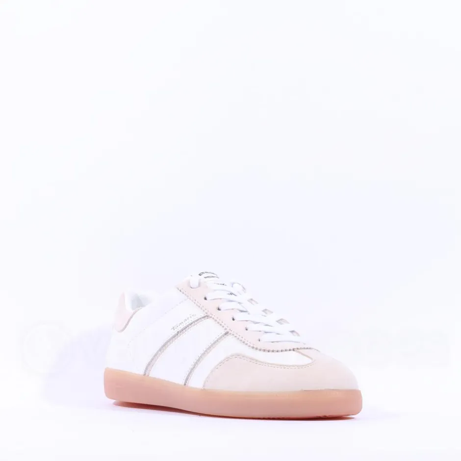 Women Tamaris Tati T Toe Laced Low Trainer - White Combi
