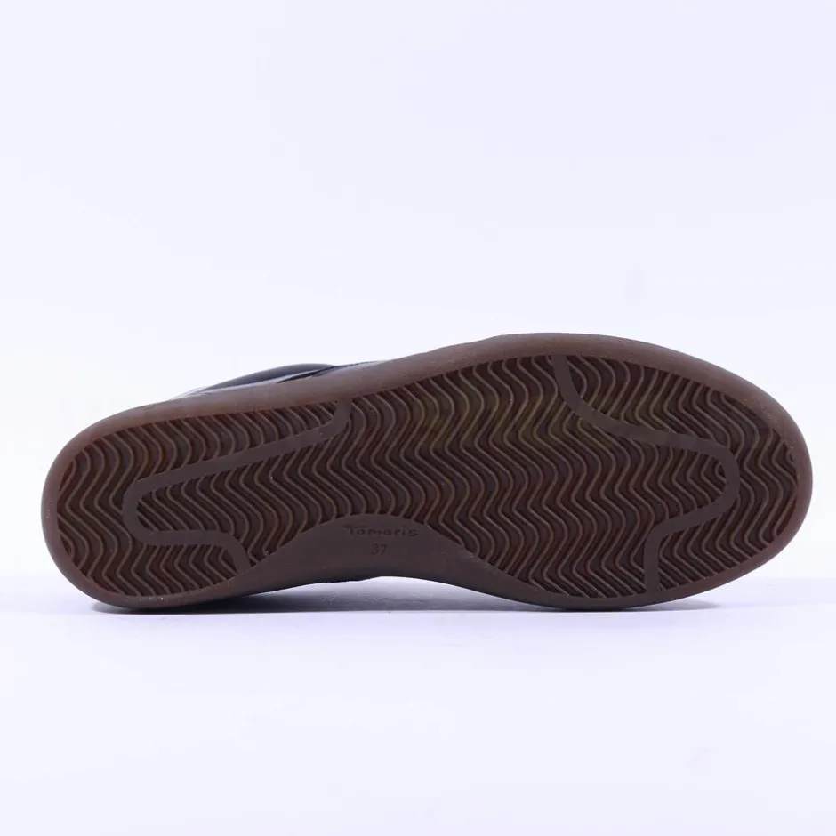 Women Tamaris Tati T Toe Laced Low Trainer - Black Combi