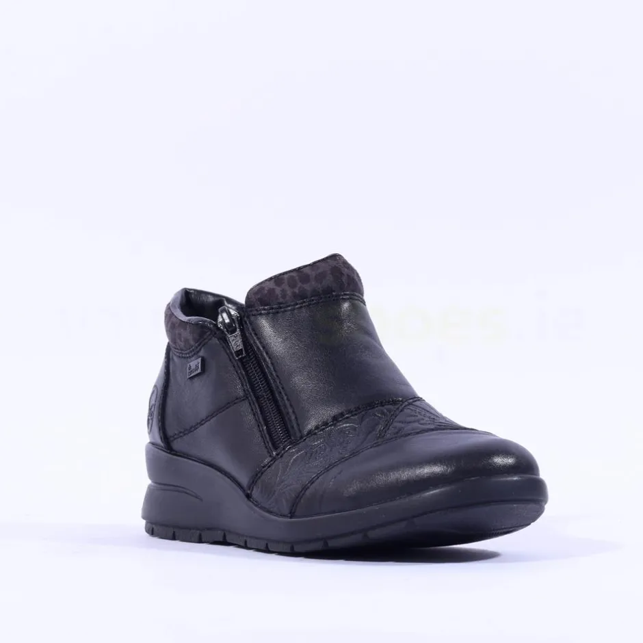 Women Rieker Tex Twin Zip Shoe - Black Combi