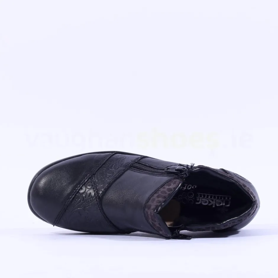 Women Rieker Tex Twin Zip Shoe - Black Combi