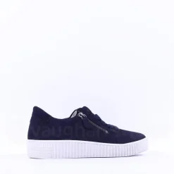 Women Gabor Twin Zip Platform Trainer Wisdom - Navy
