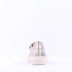 Women Gabor Twin Zip Platform Trainer Wisdom - Metallic Leather