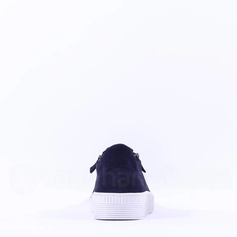 Women Gabor Twin Zip Platform Trainer Wisdom - Navy