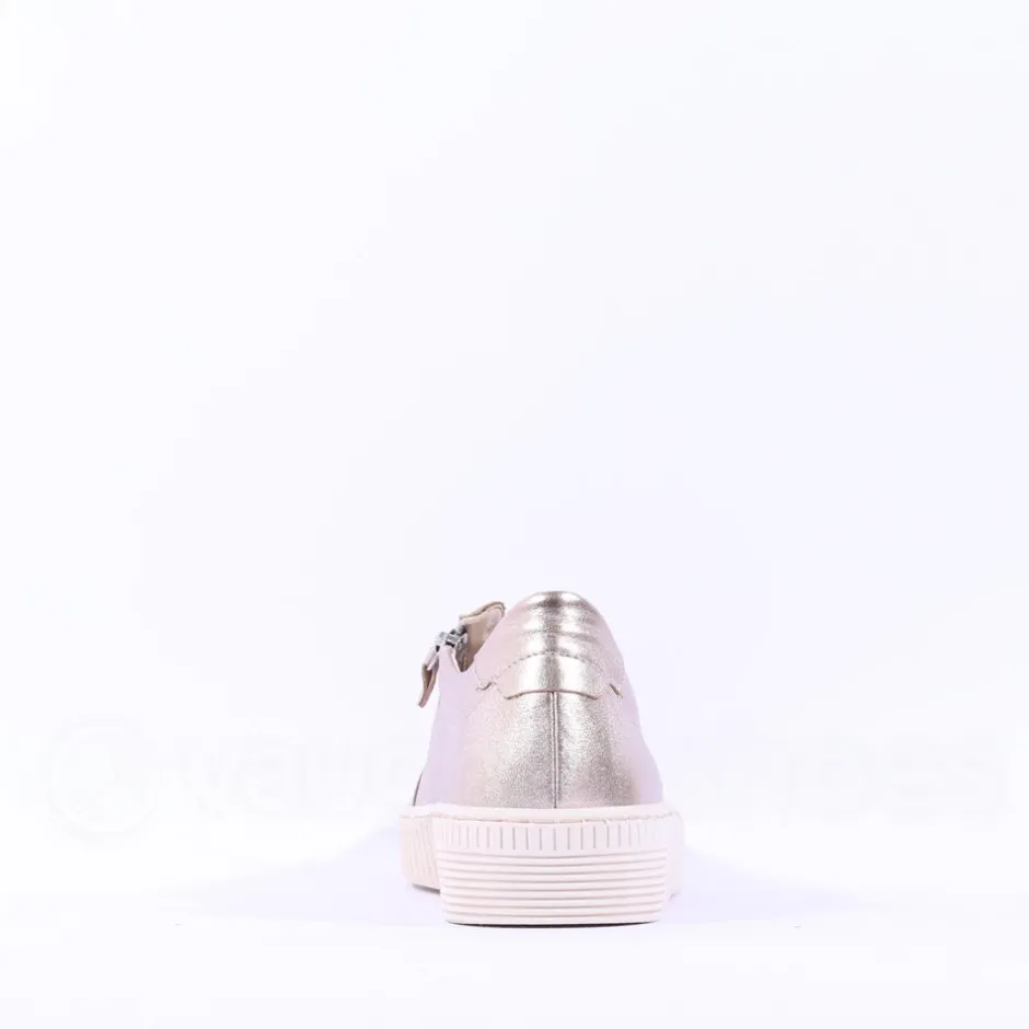 Women Gabor Twin Zip Platform Trainer Wisdom - Metallic Leather