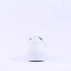 Women Gabor Twin Zip Platform Trainer Wisdom - White Leather