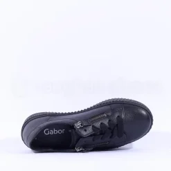 Women Gabor Twin Zip Platform Trainer Wisdom - All Black