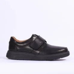 Clarks Men Un Abode Strap (Wide Fit) - Black Leather