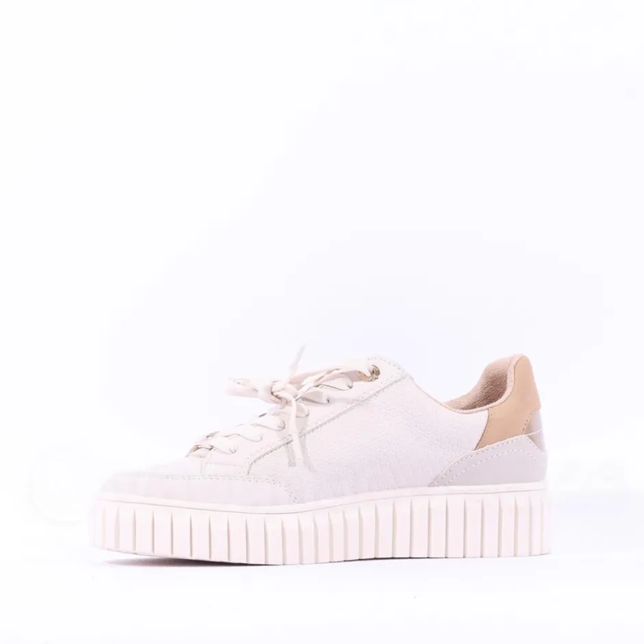 Women S.Oliver Unila Side Zip Platform Trainer - Cream Combi