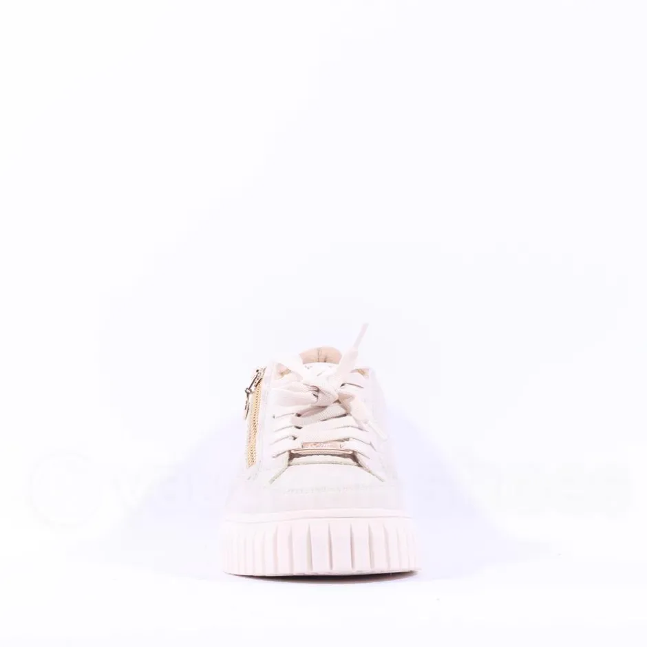 Women S.Oliver Unila Side Zip Platform Trainer - Cream Combi