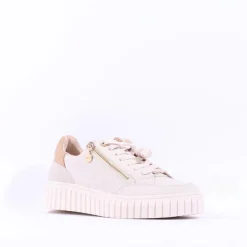 Women S.Oliver Unila Side Zip Platform Trainer - Cream Combi