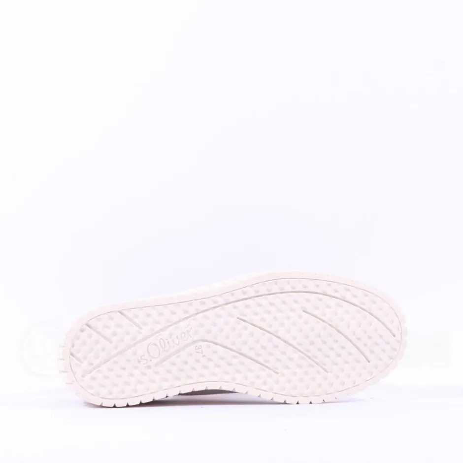 Women S.Oliver Unila Side Zip Platform Trainer - Cream Combi