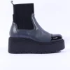 Women Marco Moreo Vale Platform Toe Cap Boot - Blue Grey Leather