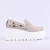 Women Marco Moreo Vale Stud Slip On Wedge - Beige Patent