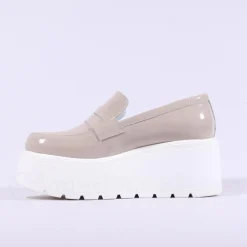 Women Marco Moreo Vale Stud Slip On Wedge - Beige Patent