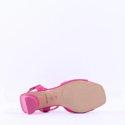 Women Tamaris Valenzia Block Heel Sandal - Fuchsia