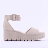 Women Rieker Velcro Ankle Strap Sandal - Beige